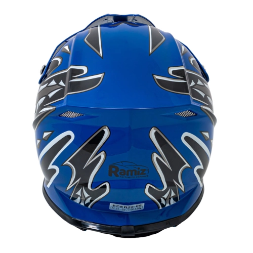 Kask Motocyklowy dla dzieci Enduro Niebieski S